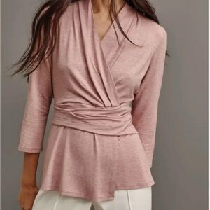 J.jill Wearever V-neck‎ Draped-waist Top